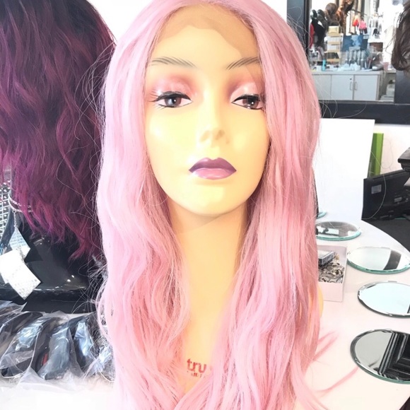 Pink wig pastel pink long wavy 2020 hairstyle wig - Picture 8 of 8